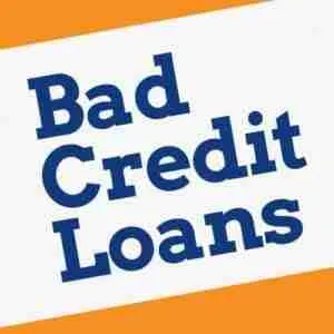 Advertisement for financial services offering loans for people with bad credit.