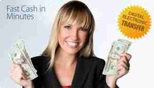 Emergency Cash Loans For Unemployed girl holding cash in both hands smiling